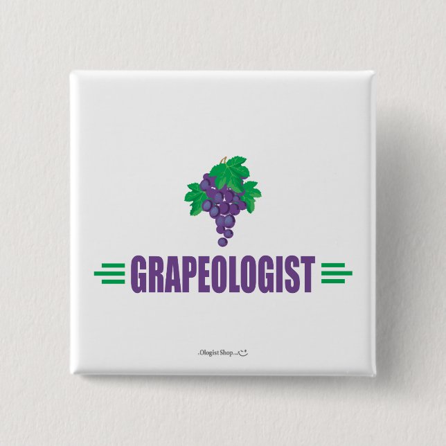 Bóton Quadrado 5.08cm Uvas Engraçadas (Frente)