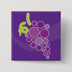 Bóton Quadrado 5.08cm Uvas roxas