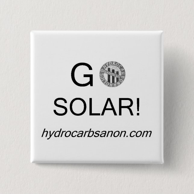 Bóton Quadrado 5.08cm Vá solar! Botão (Frente)
