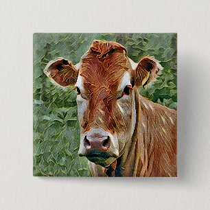 BÓTON QUADRADO 5.08CM VACA CUTÂNEA