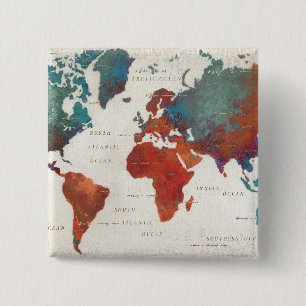 Bóton Quadrado 5.08cm Vagueie frequentemente, vagueie sempre mapa com
