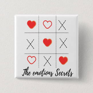 Bóton Quadrado 5.08cm VALENTINS DAY Square button WITH GREAT VIBE