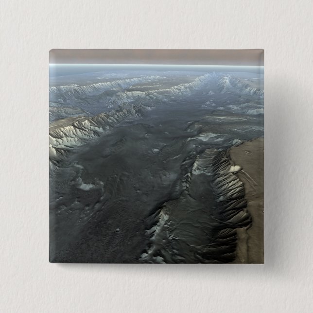 Bóton Quadrado 5.08cm Valles Marineris, o Grande Canyon de Marte (Frente)