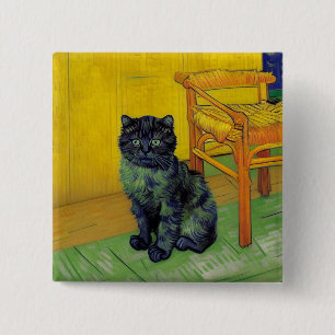 Bóton Quadrado 5.08cm Van Gogh Black Cat