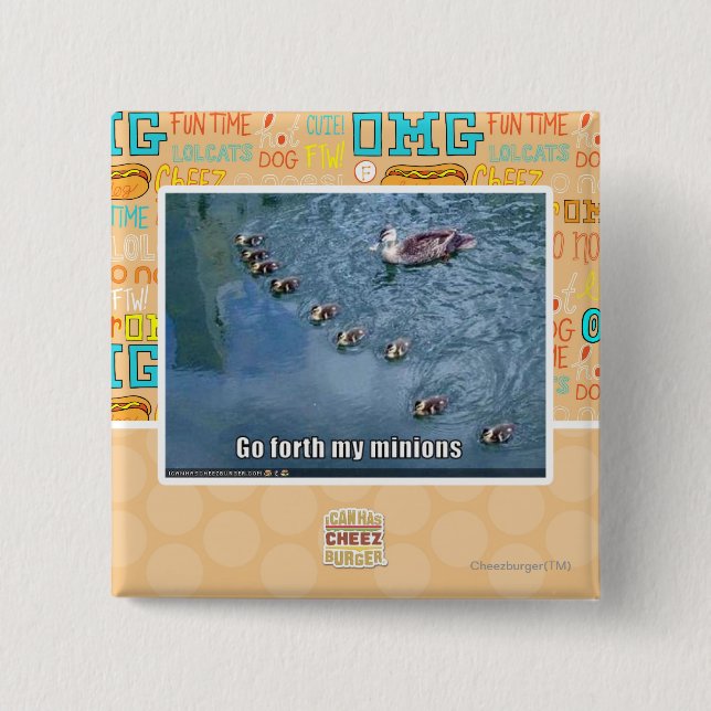 Bóton Quadrado 5.08cm Vão adiante meus sequazes (Frente)