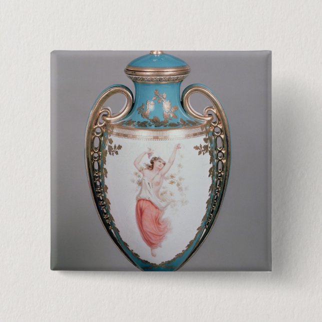 Bóton Quadrado 5.08cm Vaso de Minton, 1862 (Frente)