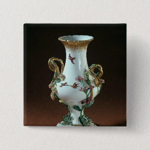 Bóton Quadrado 5.08cm Vaso Duplessis com decoração do ouro