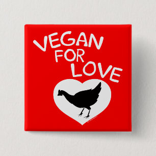 Bóton Quadrado 5.08cm Vegan para o Amor