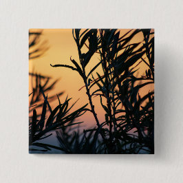 Bóton Quadrado 5.08cm Vegetação no pôr do sol