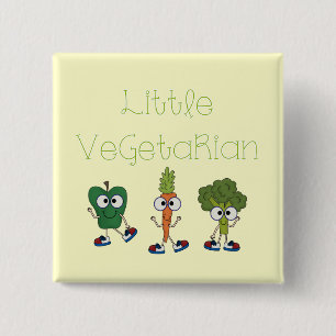 Bóton Quadrado 5.08cm Vegetariano pequeno