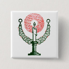 Bóton Quadrado 5.08cm Vela de Natal Tradicional