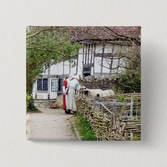 BÓTON QUADRADO 5.08CM VELHA INGLATERRA (Frente)