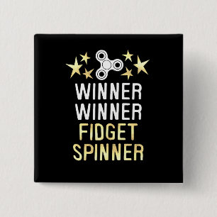 Bóton Quadrado 5.08cm Vencedor do Fidget Spinner