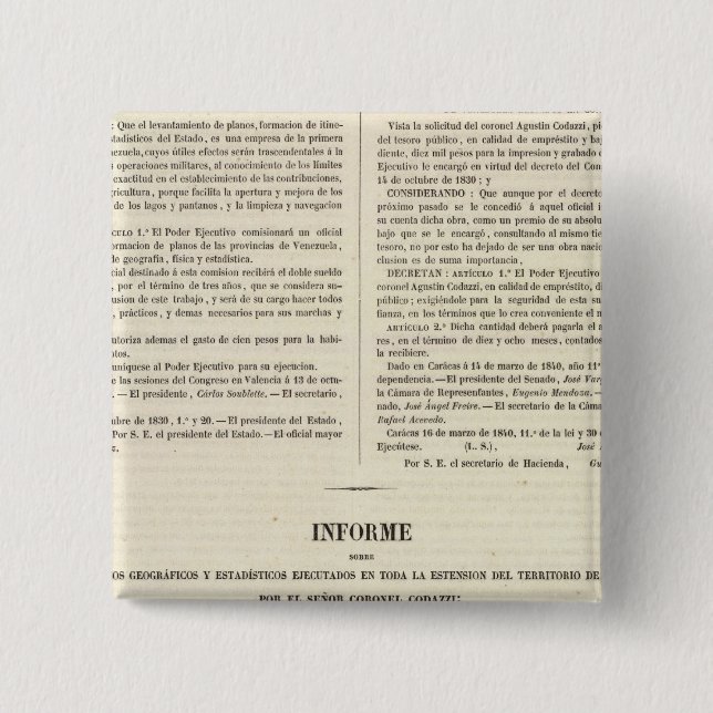Bóton Quadrado 5.08cm Venezuela 2 (Frente)