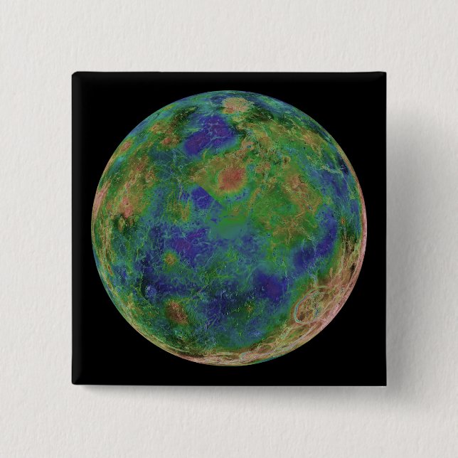 Bóton Quadrado 5.08cm Vênus centrado no Polo Sul (Frente)