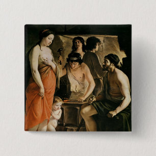 Bóton Quadrado 5.08cm Venus na forja de Vulcan, 1641