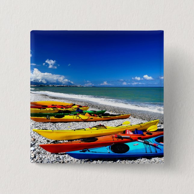 Bóton Quadrado 5.08cm Verão que Kayaking (Frente)