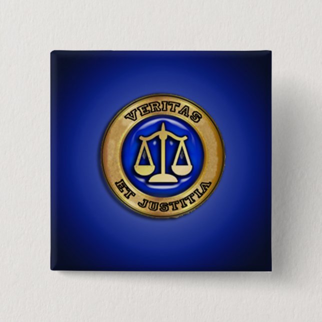 BÓTON QUADRADO 5.08CM VERITAS EM AZUL (Frente)