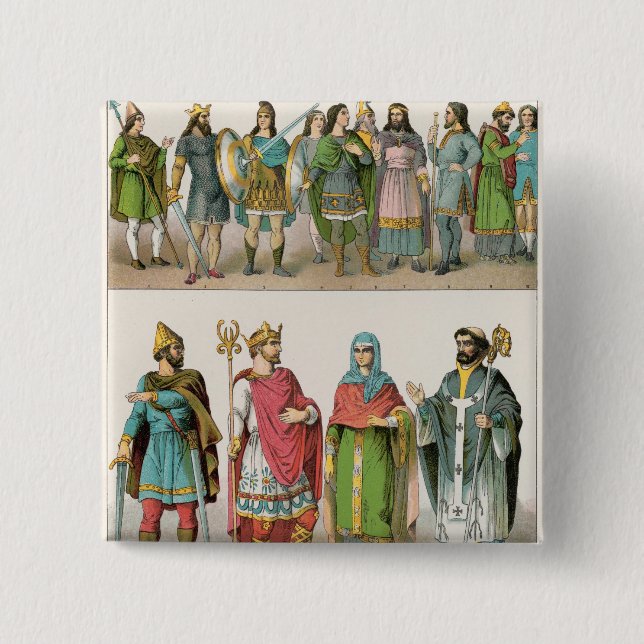 Bóton Quadrado 5.08cm Vestido anglo-saxão (Frente)