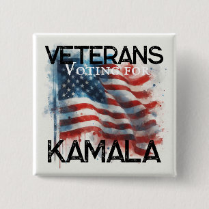 Bóton Quadrado 5.08cm Veteranos para Kamala Button