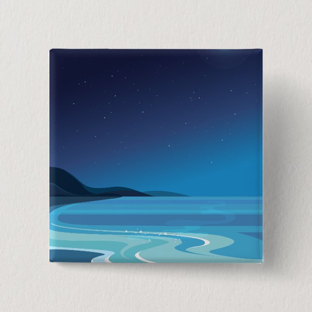 Bóton Quadrado 5.08cm Viagem de praia (Frente)