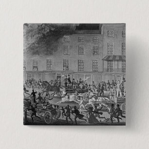 Bóton Quadrado 5.08cm Viaturas de incêndio de Londres