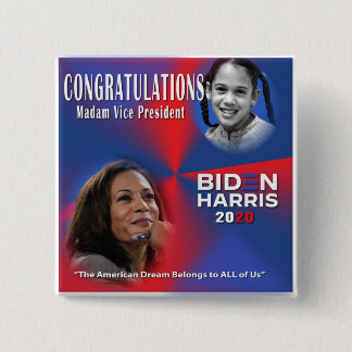 Bóton Quadrado 5.08cm Vice-Presidente Eleito Kamala Harris