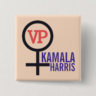 Bóton Quadrado 5.08cm Vice-Presidente Kamala Harris VP