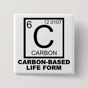 Bóton Quadrado 5.08cm Vida Baseada em Carbono Forma Botão Engraçado Pi