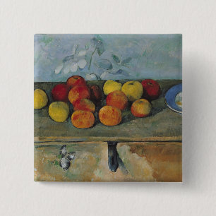 Bóton Quadrado 5.08cm Vida de Paul Cezanne ainda das maçãs e dos