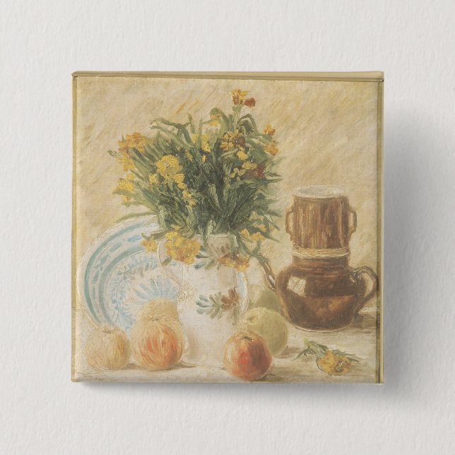 Bóton Quadrado 5.08cm Vida de Vincent van Gogh | ainda, 1887 (Frente)