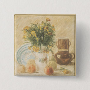Bóton Quadrado 5.08cm Vida de Vincent van Gogh ainda, 1887