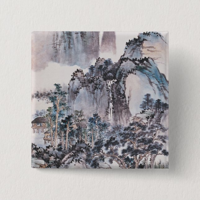 Bóton Quadrado 5.08cm Vida nas montanhas (Frente)