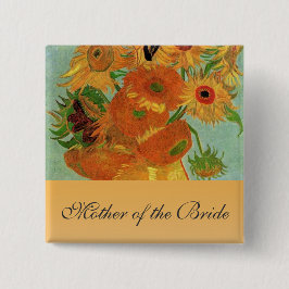 Bóton Quadrado 5.08cm Vida tranquila - Vase com doze girassóis, van Gogh