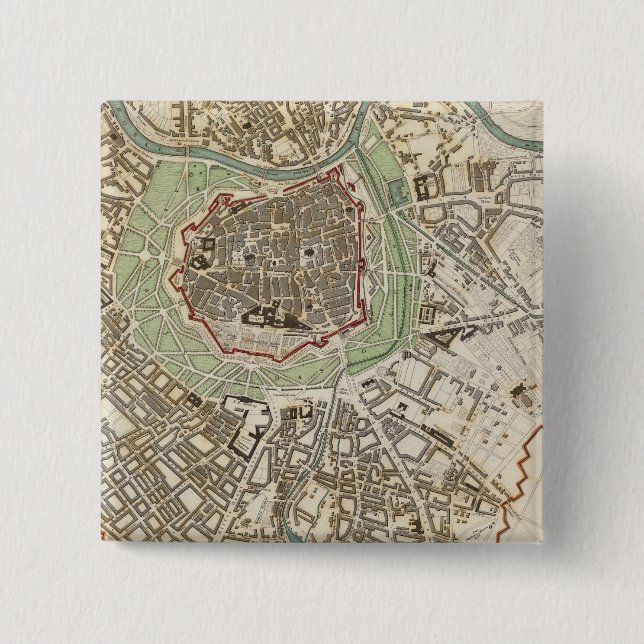 Bóton Quadrado 5.08cm Viena Wien (Frente)