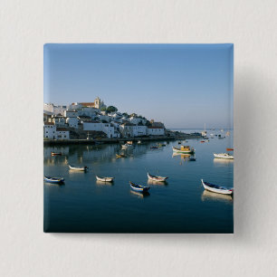 Bóton Quadrado 5.08cm Vila de Pesca de Ferragudo, Algarve, Portugal 2