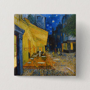 Bóton Quadrado 5.08cm Vincent van Gogh - Cafe Terrace à Noite