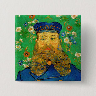 Bóton Quadrado 5.08cm Vincent Van Gogh - Carteiro Joseph Roulin