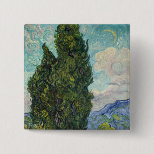 Bóton Quadrado 5.08cm Vincent van Gogh - Cyprestes