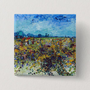 Bóton Quadrado 5.08cm Vincent van Gogh - Green Vineyard