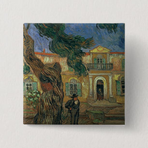 Bóton Quadrado 5.08cm Vincent van Gogh hospital de St Paul, rua Remy