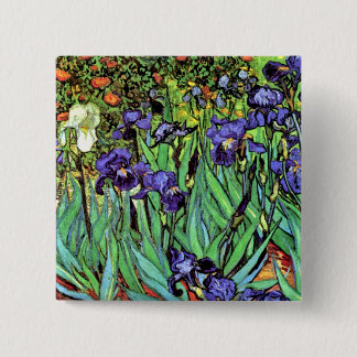 Bóton Quadrado 5.08cm Vincent Van Gogh - Íris - Amante de Flores Arte Fi