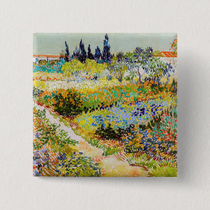 Bóton Quadrado 5.08cm Vincent van Gogh - Jardim de Arles