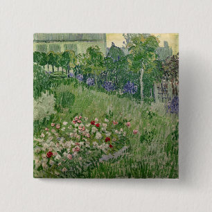 Bóton Quadrado 5.08cm Vincent van Gogh jardim de Daubigny, 1890
