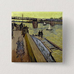 Bóton Quadrado 5.08cm Vincent van Gogh Le Pont de Trinquetaille Arles
