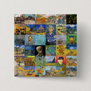 Bóton Quadrado 5.08cm Vincent van Gogh - Masterworks Mosaic Patchwork