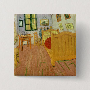 Bóton Quadrado 5.08cm Vincent van Gogh o quarto, 1888