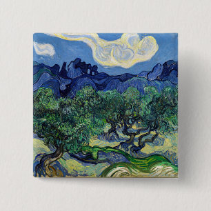 Bóton Quadrado 5.08cm Vincent van Gogh - Oliveiras com os Alpilles