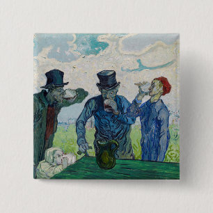 Bóton Quadrado 5.08cm Vincent van Gogh - Os Bebidas, depois de Daumier