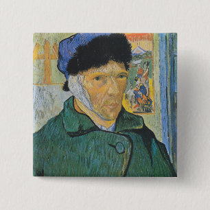Bóton Quadrado 5.08cm Vincent van Gogh - retrato de auto